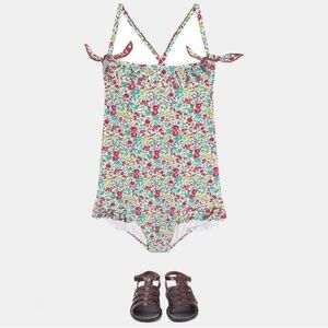 BONPOINT GIRLS FLORAL PRINT SWIMSUIT